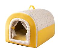 Kitten Bed Cave | Soft Warm Sleeping House - Washable Cat Hideaway Bed with Handle | for Puppy Small Pet Indoor Outdoor Home Winter Sleeping
