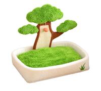 Kitten Bed Pine Tree Potted Cat Sleeping Bed with Plush Ball and Scratch