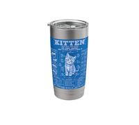 Kitten Blueprint Cat Technical Drawing Humorous Stainless Steel Insulated Tumbler