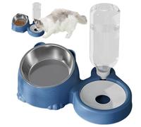 Kitten Bowls for Food and Water, Cat Food and Water Bowl Set, Tilted Cat Bowl for Indoor Cats, Food Bowl for Cats and Dogs, Stainless Steel, Non-Slip Raised Edges, Automatic