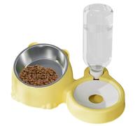 Kitten Bowls for Food and Water, Food Feeding Tilted Dishes for Puppies, Cats Stainless Steel Feeder and Large Capacity Automatic Water Dispenser for Pets Dogs