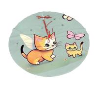 Kitten Butterfly 48" Patterned brushed Christmas tree skirt | Suitable for 30-, 36-, or 48-inch trees | Perfect Christmas party decoration