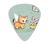 Kitten Butterfly Guitar picks, 12 pieces per pack, 3 different thicknesses, suitable for guitar, bass, ukulele and other instruments.