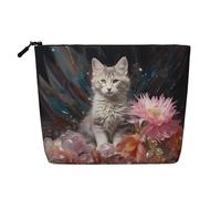 Kitten by the crystal Women's toiletry and cosmetic bag, unisex toiletry storage bag, personal care storage bag