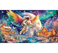 Kitten-by-window-watching-snowy-village Jigsaw Puzzles for Adults: 1000-Piece Recycled Cardboard Decoration 38x26cm/1000pcs