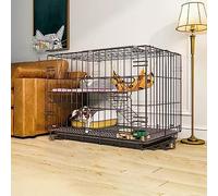 Kitten Cage for Indoor Cats, Playpen for Cats, Provide Secure and Comfortable Environment for Your Feline Friends, Easy Assembly and Foldable Design,Black-58 * 41 * 50cm