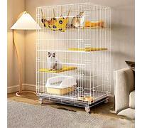Kitten Cage for Indoor Cats, Playpen for Cats, Provide Secure and Comfortable Environment for Your Feline Friends, Easy Assembly and Foldable Design,White-70 * 50 * 112cm
