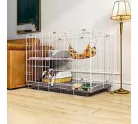 Kitten Cage for Indoor Cats, Playpen for Cats, Provide Secure and Comfortable Environment for Your Feline Friends, Easy Assembly and Foldable Design,White-58 * 41 * 50cm