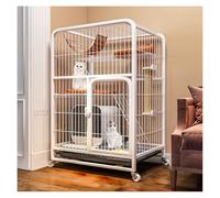 Kitten Cage Pet Playpen Heavy Duty Metal Mesh Enclosure Multi-Tier Cage Easy to Assemble White 60 * 45 * 105cm