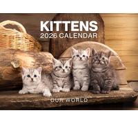 Kitten Calendar 2026, Cat Wall Calendar 2026. Large 12 Month, Month to View with Notes & Checklist Pages, UK Made by Our World