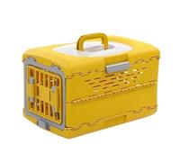 Kitten Carrier Pet Air Box, Foldable Air Box, Portable Travel, Cat, Dog, Cat Cage, Small Dog Checked Box, Car Cat Bag Cat Bag(Yellow)