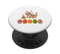 Kitten Cat Easter Bunny Painting Eggs Funny For Toddler Kid PopSockets Adhesive PopGrip