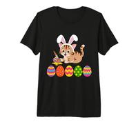 Kitten Cat Easter Bunny Painting Eggs Funny for Toddler Kid Premium T-Shirt