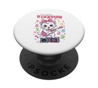 Kitten Cat Maths Rock Star Rockin' Numbers Funny Kids PopSockets Adhesive PopGrip