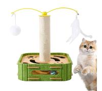 Kitten Cat Scratching Post, Activity Center with Ball Track | Sisal Cat Scratcher Including Toys - for Home Bedroom Living Room Apartment Corner Play Area Relaxation Zone