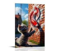 Kitten Catching Fish Poster on The Wall Poster Vintage Art, Wall Canvas, Decoration Aesthetic, Living Room, Kids Room Dormitory, Cafe, Bathroom, Suitable for Bedroom, Gym, Cool Classic 24x36inch(60x90