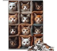 Kitten Collage 1000 Piece Jigsaw Puzzles for Adults & Teens, Help The Brain Exercise Addictive Toys to Cultivate Patience Perfect Decoration (26x38cm)