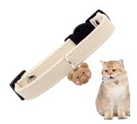 Kitten Collar - Adjustable Leather Animal Band, Cute Bear Pendant, Multi-Purpose Soft Quick Release Collar, Decoration for Pets, Comfortable Animal Collar, Pet Necklace for Birth