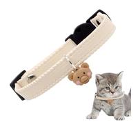 Kitten Collar - Adjustable Puppy Collar | Artificial Leather Pet Neck Straps with Cute Bear Pendant | Soft Quick Release Dog Collar, Pet Supplies Neck Decor for Birthday Holiday