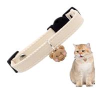Kitten Collar - Adjustable Puppy Collar | Artificial Leather Pet Neck Straps with Cute Bear Pendant | Soft Quick Release Dog Collar, Pet Supplies Neck Decor for Birthday Holiday
