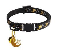 Kitten Collar Breakaway, Reflective Pet Collar for Cats with Bell, Adjustable and Lightweight Kitten Collars, Safe for Kittens and Small Pets (Black)