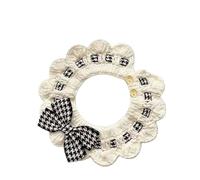 Kitten Collar Classic Wool Cat Collar Crocheted Bow Tie Bib Pet Decor For Dog Puppy(Black,XS)