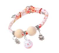 Kitten Collar - Collar with Bell and Cedar Beads for Kittens | Adjustable Buckle Sizes S M L for Training Walks Indoor Outdoor Travel