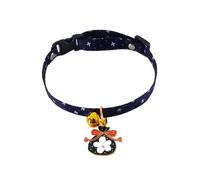 Kitten Collar Colorful Cat Collar With Pendant And Adjustable Buckle For Pet Neckered Decor For Dog Puppy(Black)