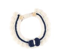 Kitten Collar Crocheted Cat Scarf Collar Soft Knit For Dog Puppy(White,30-35cm)