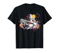 Kitten Curiosity Colorful Whiskers Design T-Shirt