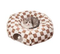 Kitten Donut Bed - Washable Removable Pet Nest, Cute Doughnut Toy Tunnel, Cozy Plush Sleeping Place with Soft Cushion, Pet Nest for Puppies, Cats, Small Animals, Dogs, S
