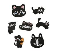 Kitten Embroidered Iron-on Patches 7Pcs Adhesive Fabric Appliques for Clothing Jackets Bags Hats Sewing Craft Decorati Multipurpose Textile Repair Patches