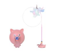 Kitten Exercise Teaser Wand High Strength Suction Cup Base for Active Play Pet Toys Long Elastic Steel Wire for Pet Health Exercise Toys