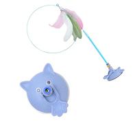 Kitten Exercise Teaser Wand High Strength Suction Cup Base for Active Play Pet Toys Long Elastic Steel Wire for Pet Health Exercise Toys