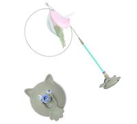 Kitten Exercise Teaser Wand High-Strength Suction Cup Base Long Elastic Steel Wire For Active Play Pet Toy Pet Teaser Wand For Travel