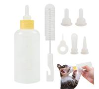 Kitten Feeding Bottle - 7pcs Small Cats Nursing Bottle Kit | Complete Pet Nursing B́ottle Kit Including Feeding B̀ottle, Replacement F́eeding Nipples For Pets