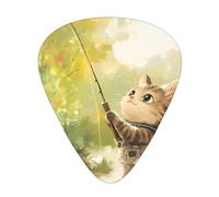 Kitten fishing Printed pick set - 12 pieces, thin, medium and thick guitar picks, suitable for guitar, bass, electric guitar and ukulele