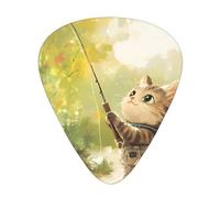 Kitten fishingGuitar Picks, 12-Piece Pattern Set, Three Different Thicknesses for Acoustic Electric Guitar and Other Instruments