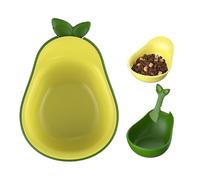 Kitten Food Bowl, Avocado Shape Small Cat Bowl, 09x5.51x3.54 Inches High-Legged Kittens Supplies Eating and Drinking, Multi-Pet Use for Indoor, Crate Uses Travel Pet Bowls
