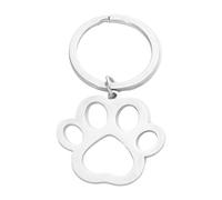Kitten Footprint Pendants, Charm Keyring Cute Cat Dog Claw Stainless Steel, Funny Animal Keychain For Women's Purse, Bag Accessories, Bracelets, Necklaces & Jewelry Making