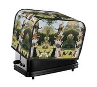 Kitten group Toaster Cover 2 Slice, Waterproof Bread Machine Covers with Pockets Universal Size Kitchen Small Appliance Cover with Handle, Dust and Fingerprint Protection