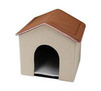 Kitten House | Warm Non-Slip Cat Shelter Hideaway Puppy Bed | Cat Cubby for Indoor Cats, Foldable Tent Pet Accessories for Kittens Cats, Brown