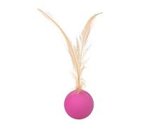 Kitten Hunting Ball - Soft Plush Texture, Feather Teaser, Interactive Toy | Compact Sensory Ball Toy with Feathers for Active Play, Mental Stimulation for Indoor Cats, Outdoor Training
