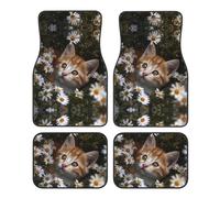 Kitten in a Daisy Prints Car Floor mats with Anti Slip Front and Rear are Suitable for Cars, Trucks and SUV