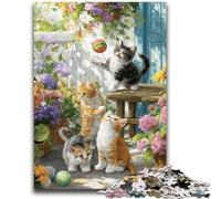 Kitten in The Garden 1000 Piece Jigsaw Puzzles for Teenagers,Challenging Game Gifts for Is Ideal As A Gift for The Whole Family (50x75cm)