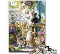 Kitten in The Garden 1000 Piece Jigsaw Puzzles for Teenagers,Challenging Game Gifts for Is Ideal As A Gift for The Whole Family (38x26cm)