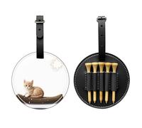 Kitten Looking at The Stars Black Golf tee Storage Bag - Easy to Carry Around and More efficient in Playing Golf