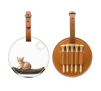 Kitten Looking at The Stars Brown Golf tee Storage Bag - Easy to Carry Around and More efficient in Playing Golf