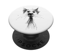 Kitten Lover Abstract Scribble Art Cute Cat Cat PopSockets Adhesive PopGrip