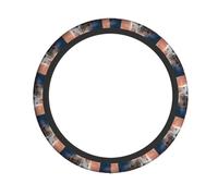 Kitten Lying on Carpet Printed Steering Wheel Cover Elastic Stretch Car Wheel Wrap Breathable Non-Slip Steering Wheel Protector for Car Truck SUV